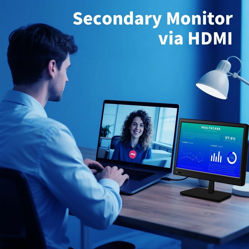 Jexiop 12.5 inch Security Monitor,Small Monitor with Speaker,Remote Control/HDMI/VGA/BNC/RCA Interfaces in for Home | Office | Warehouse Surveillance | RV - Image 5